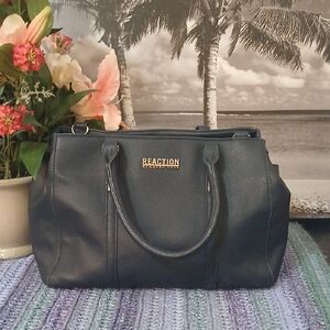 Kenneth Cole Reaction Navy Tote with Gold Details